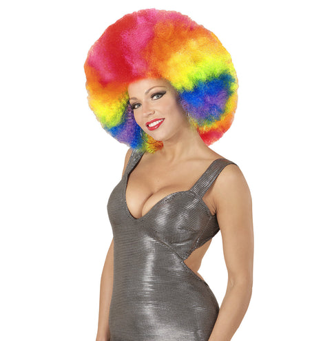 Widmann SRL Afro pruik regenboogkleur