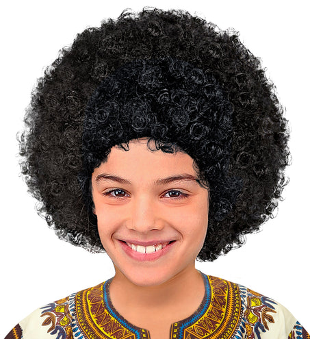 Widmann SRL Afro pruik zwart kinderen