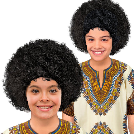 Widmann SRL Afro pruik zwart kinderen