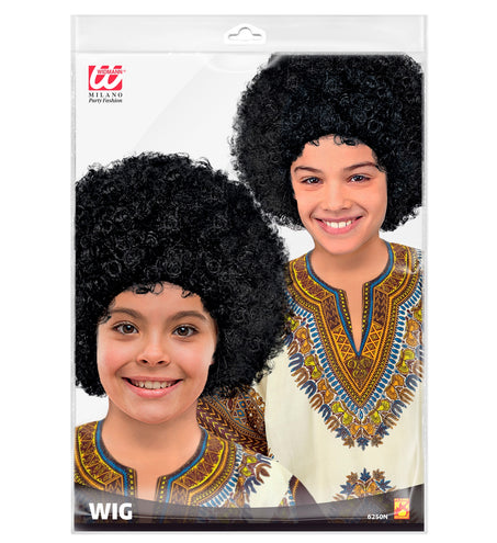 Widmann SRL Afro pruik zwart kinderen