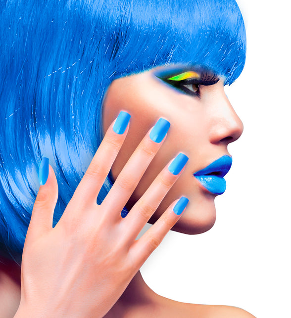 Widmann SRL Airbrush nagels neon blauw