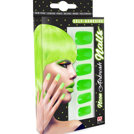 Widmann SRL Airbrush nagels neon groen