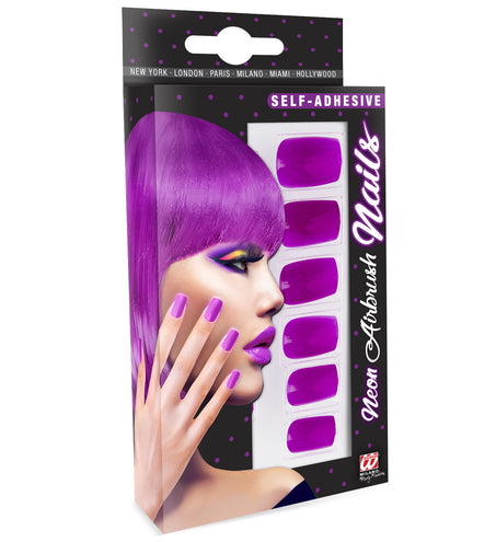 Widmann SRL Airbrush nagels neon paars