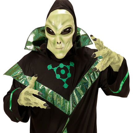 Widmann SRL Alien Masker Met Kap En Bolle Ogen