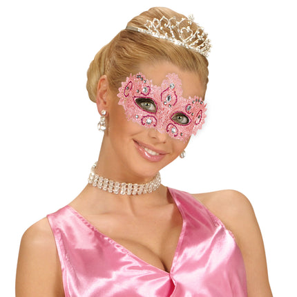 Widmann SRL Antiek roze Venetiaanse oogmaskertjes