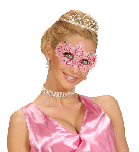 Widmann SRL Antiek roze Venetiaanse oogmaskertjes