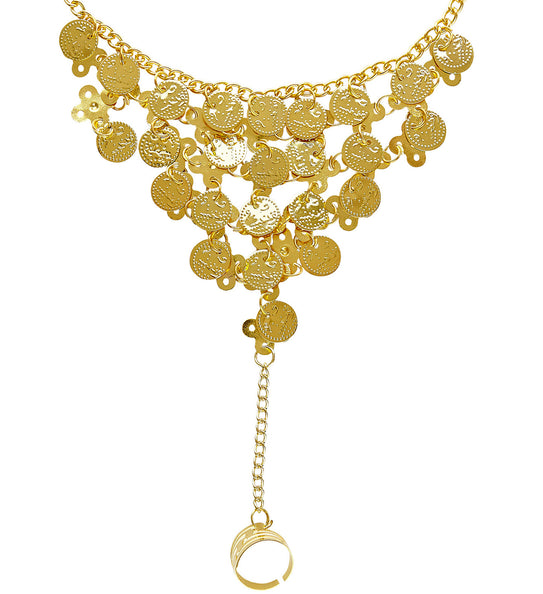 Widmann SRL Armband met ring van nep goud met edelsteen voor carnaval