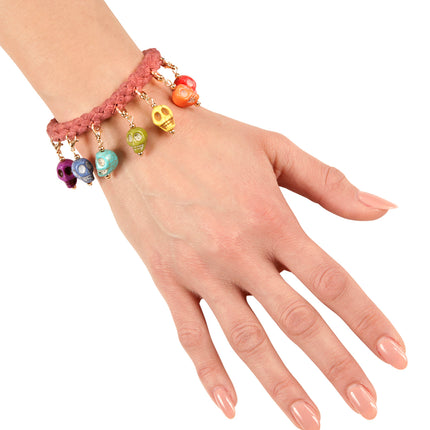 Widmann SRL Armbandje met 7 doodskopjes