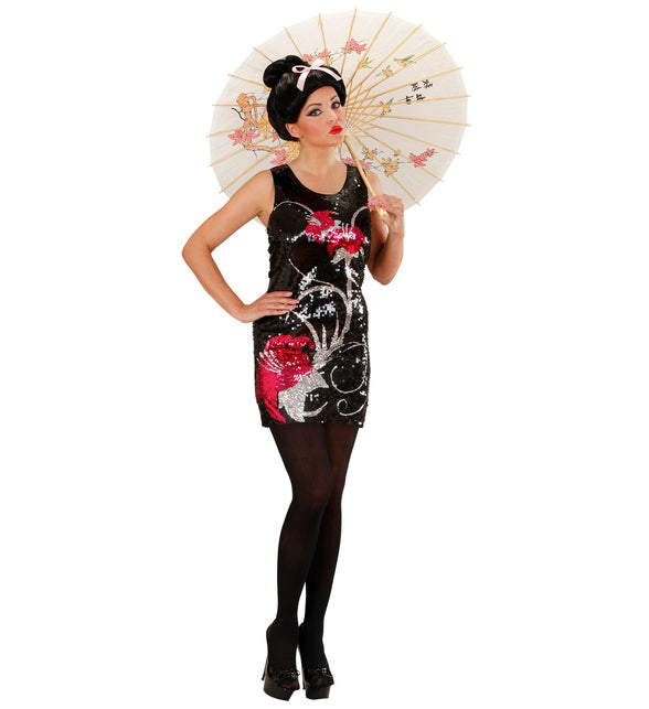 Widmann SRL Aziatische paillettenjurk Lotus dames