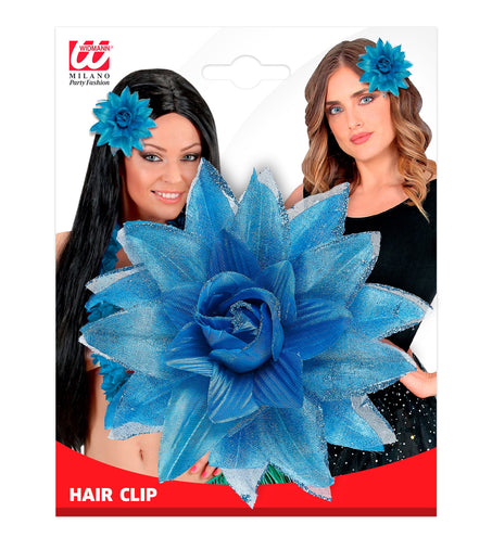 Widmann SRL Azuren bloemen haarclip met glitters