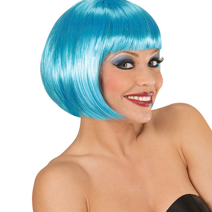 Widmann SRL Azuur blauwe boblijn pruik dames