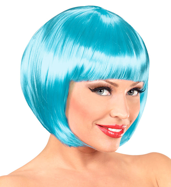 Widmann SRL Azuur blauwe boblijn pruik dames