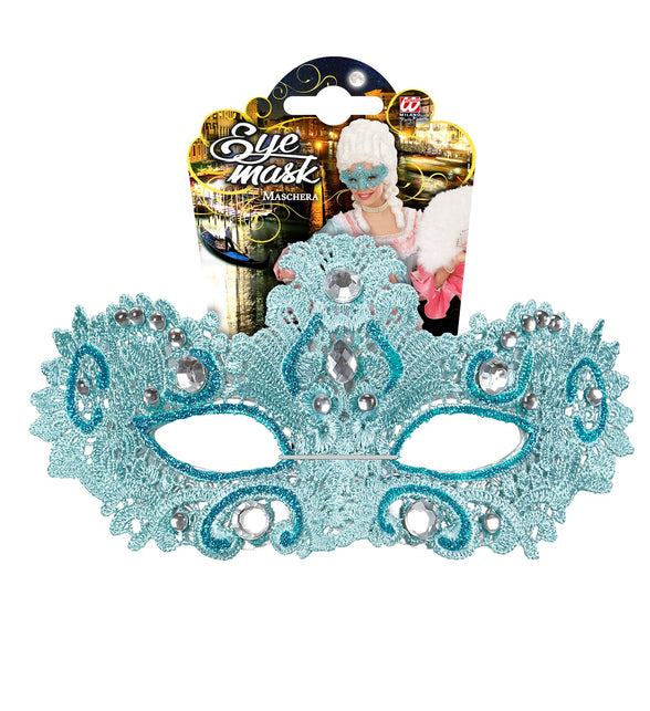 Widmann SRL Azuur blauwe Venetiaanse oogmaskertjes