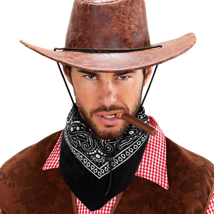 Widmann SRL Bandana zwart 55x55 cm met paisley print