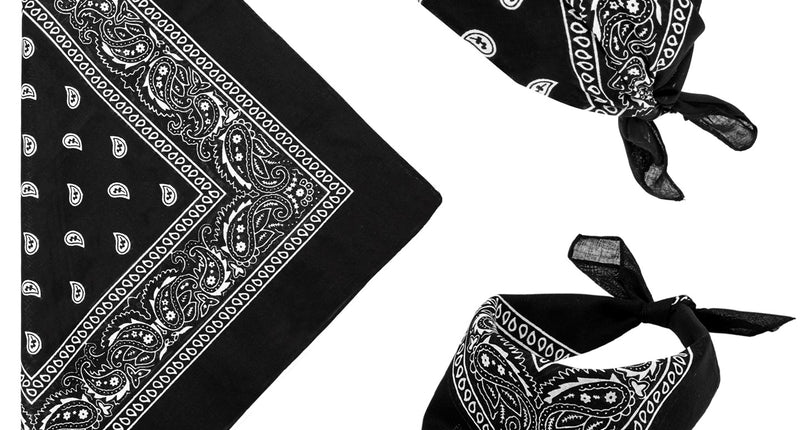 Widmann SRL Bandana zwart 55x55 cm met paisley print
