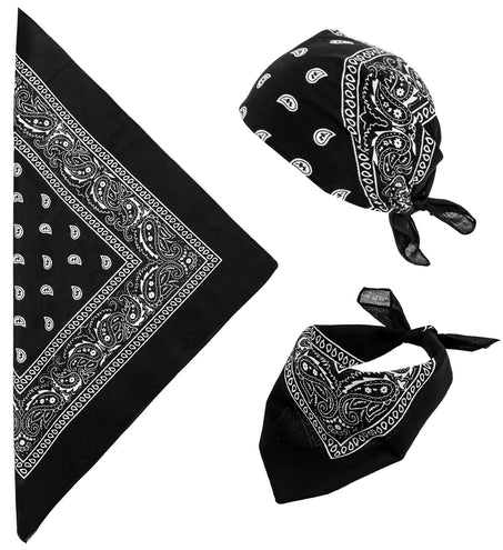 Widmann SRL Bandana zwart 55x55 cm met paisley print