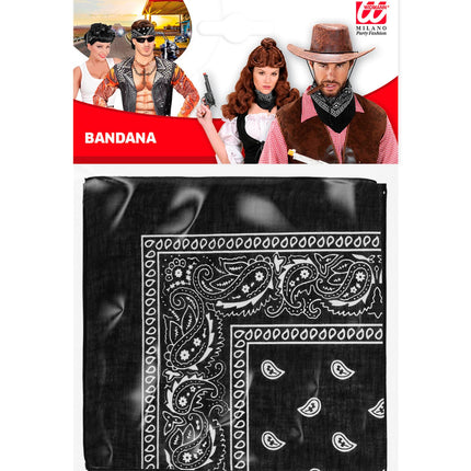 Widmann SRL Bandana zwart 55x55 cm met paisley print