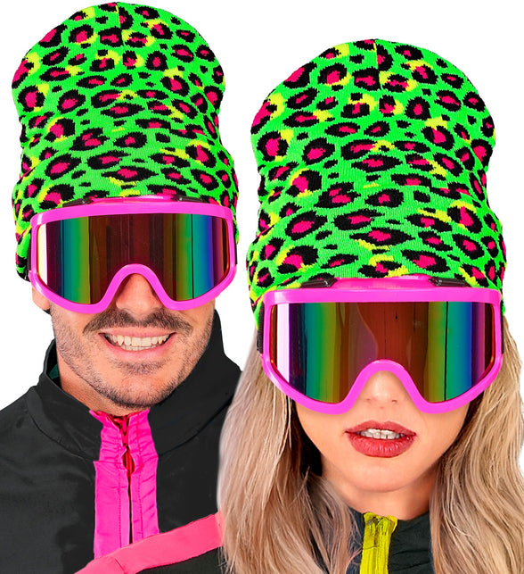 Widmann SRL Beanie luipaard neon groen