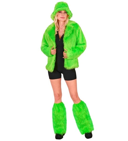 Widmann SRL Beenwarmers pluche neon groen