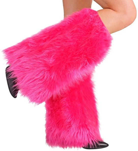 Widmann SRL Beenwarmers pluche neon roze Julia