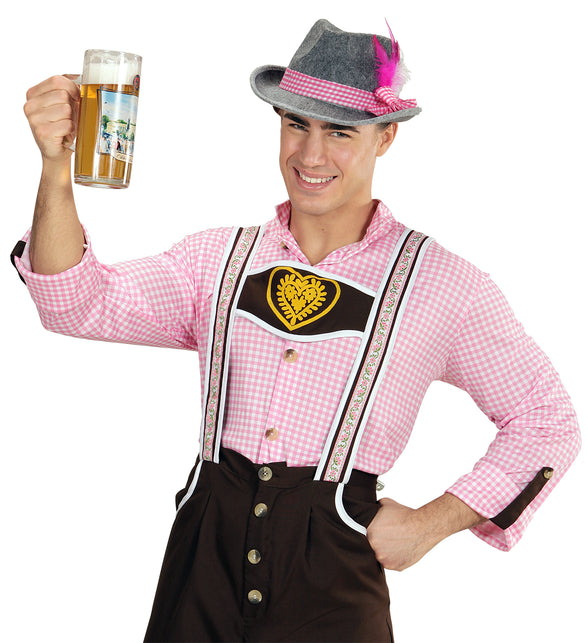 Widmann SRL Beierse Fedora met roze veren