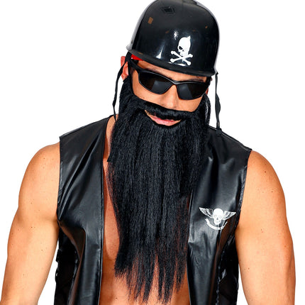 Widmann SRL Biker Lange baard met snor zwart