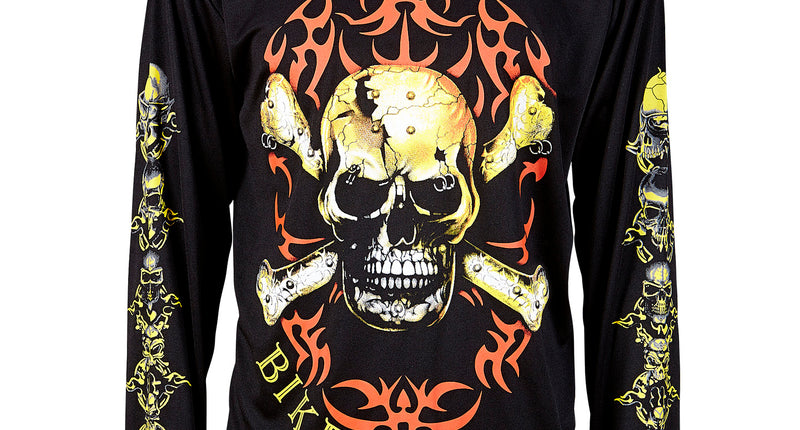 Widmann SRL Biker shirt met schedel en botten