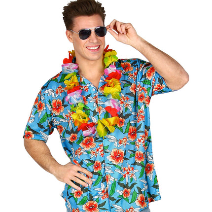 Widmann SRL Blauw Hawaii shirt met print