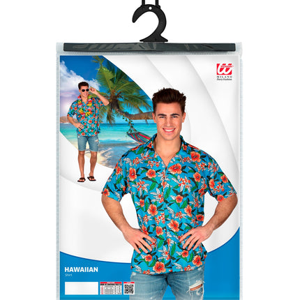 Widmann SRL Blauw Hawaii shirt met print