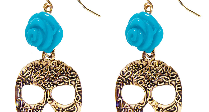 Widmann SRL Blauw met gouden oorbellen