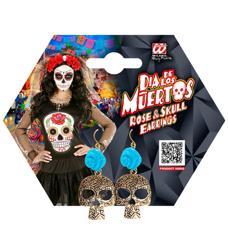 Widmann SRL Blauw met gouden oorbellen