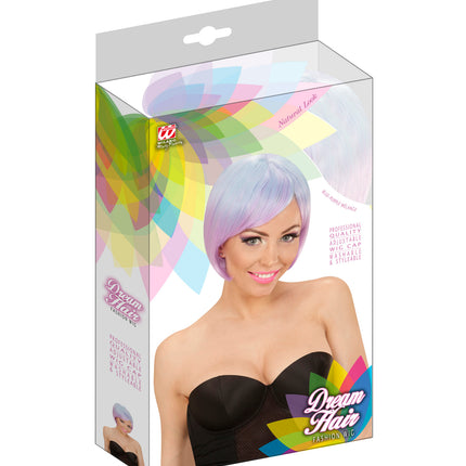 Widmann SRL Blauw paarse boblijn pruik