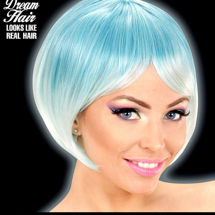 Widmann SRL Blauw turquoise boblijn pruik