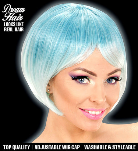 Widmann SRL Blauw turquoise boblijn pruik