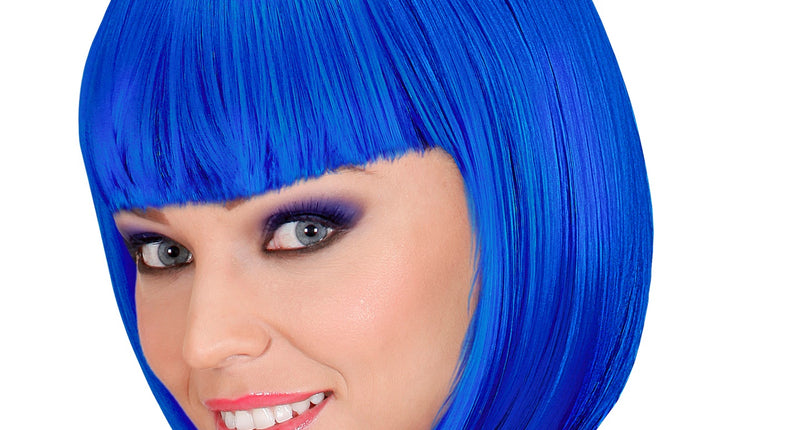 Widmann SRL Blauwe boblijn pruik Lou Lou