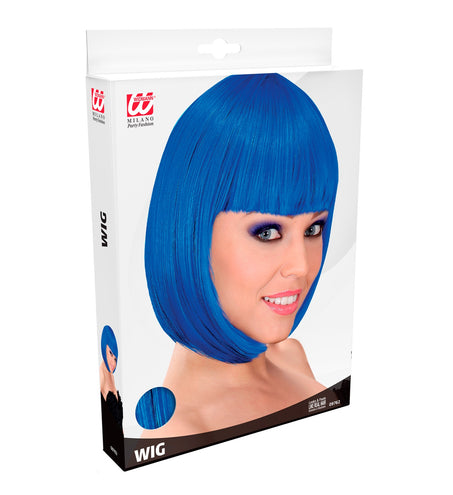 Widmann SRL Blauwe boblijn pruik Lou Lou