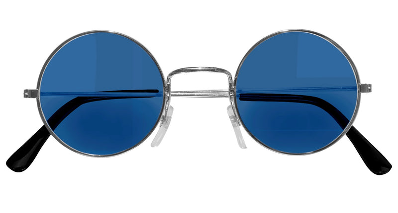 Widmann SRL Blauwe bril 70-er jaren Flower Power