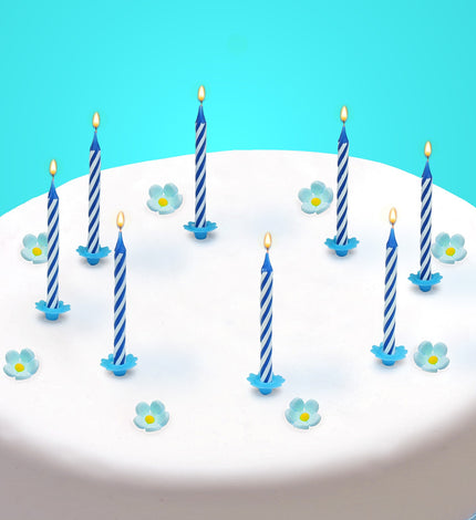 Widmann SRL Blauwe kaarsjes happy birthday