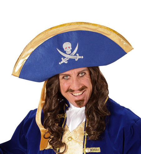 Widmann SRL Blauwe piraten tricorn hoed