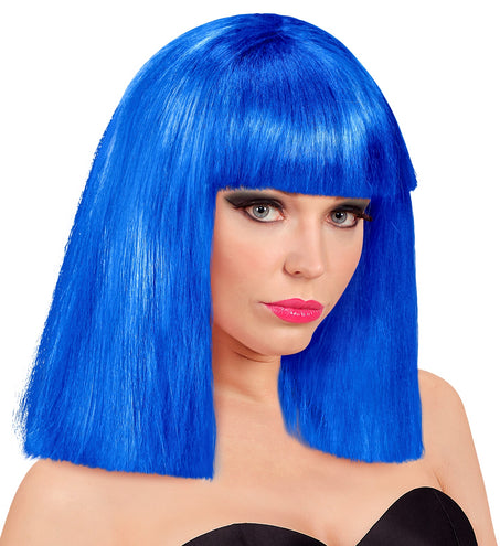 Widmann SRL Blauwe showgirl pruik lang haar