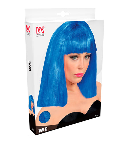 Widmann SRL Blauwe showgirl pruik lang haar