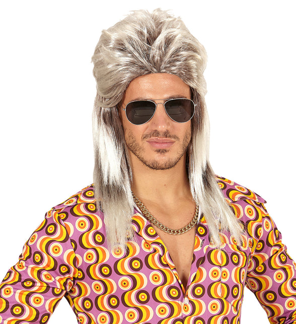 Widmann SRL Blond met grijze rocker pruiken voor mannen