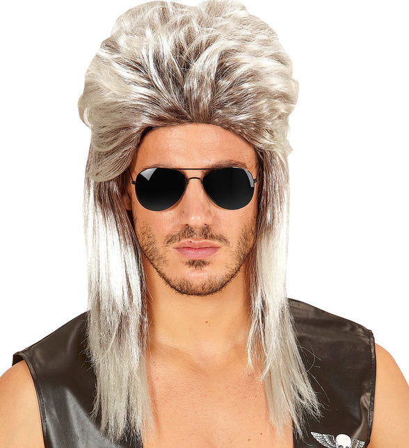 Widmann SRL Blond met grijze rocker pruiken voor mannen