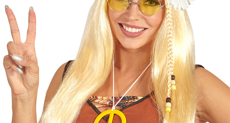 Widmann SRL Blonde hippie pruik met haarband
