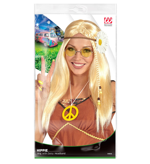 Widmann SRL Blonde hippie pruik met haarband