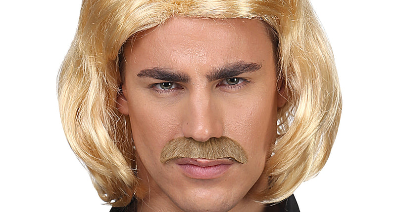 Widmann SRL Blonde macho pruik met snor