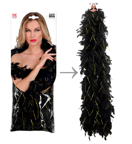 Widmann SRL Boa Esther zwart goud 180cm