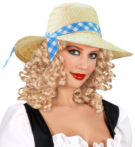 Widmann SRL Boerinnen hoed stro blauw