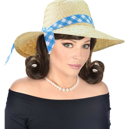 Widmann SRL Boerinnen hoed stro blauw