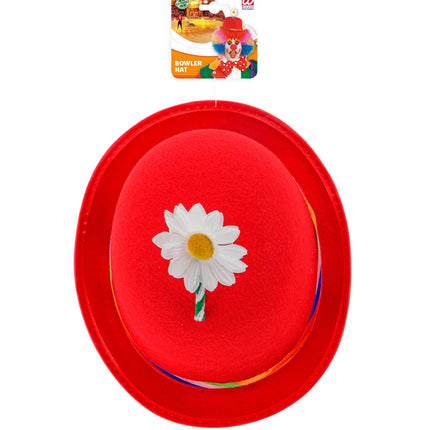 Widmann SRL Bolhoed met bloem rood